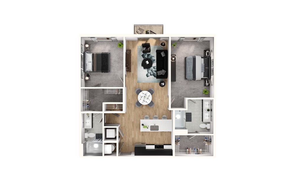 B2 2 Bed 2 Bath Floorplan