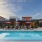 Sparkling swimming pool with Lush Landscaping
